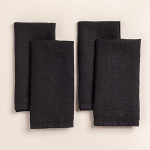 Solid Italian Linen Napkins, Set of 4